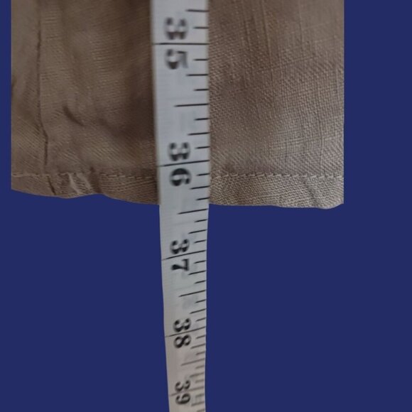 Cut Loose Hanky Linen Patch dress Size XSmall 100% Linen sage color - Picture 3 of 9